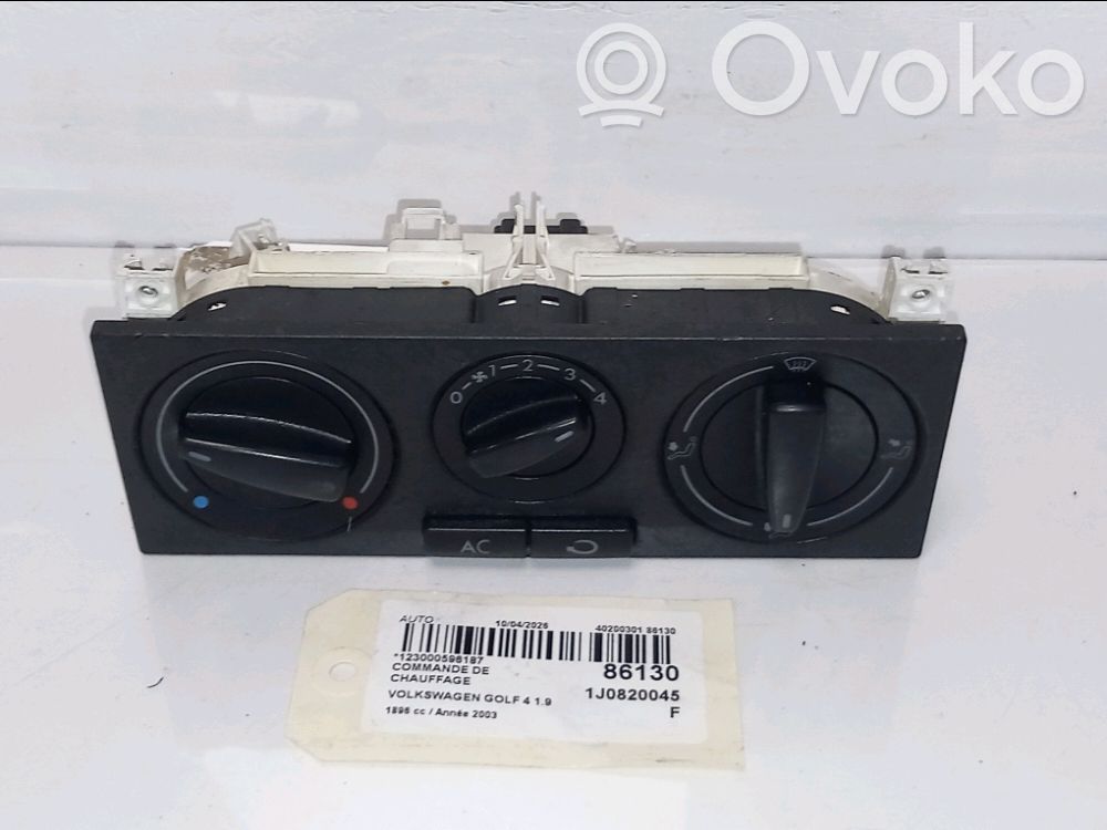 Unidad de control climatización   1J0820045F,1J0820045F