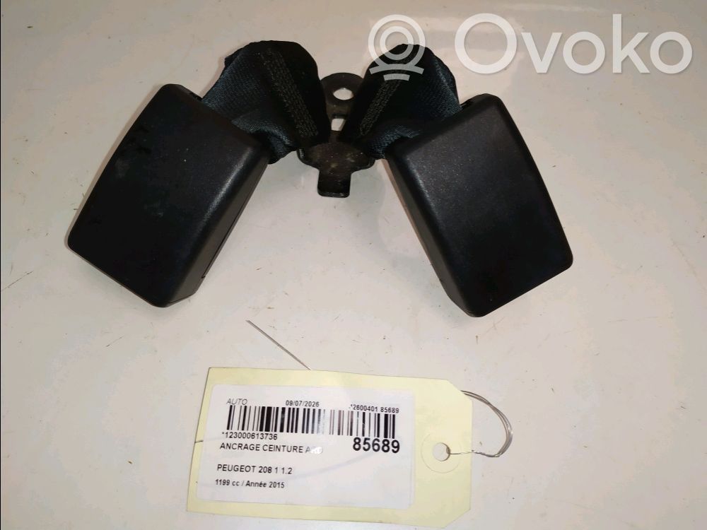 Peugeot 208 I Boucle de ceinture de sécurité arrière