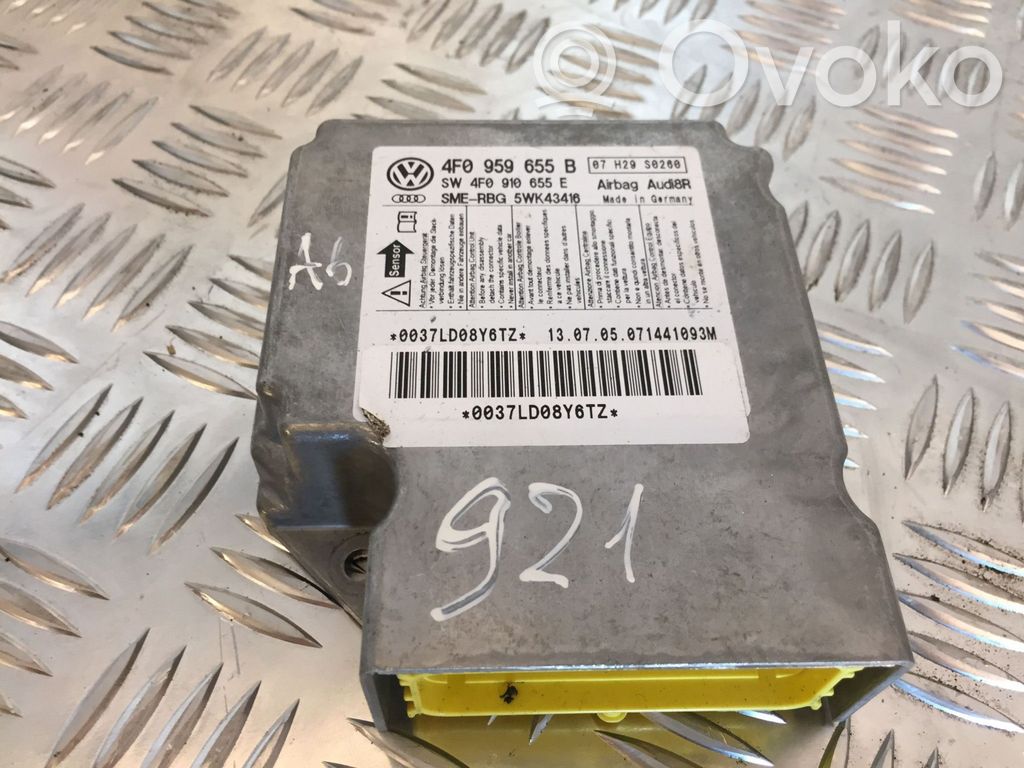 Audi A6 S6 C6 4F Unidad de control/módulo del Airbag 