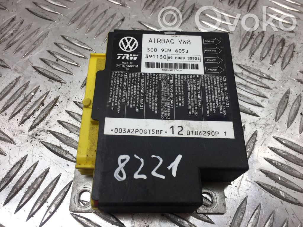 Volkswagen PASSAT B6 Oro pagalvių valdymo blokas 