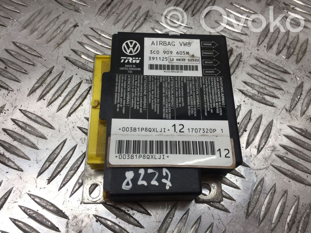 Volkswagen PASSAT B6 Oro pagalvių valdymo blokas 