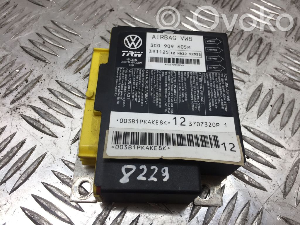 Volkswagen PASSAT B6 Oro pagalvių valdymo blokas 