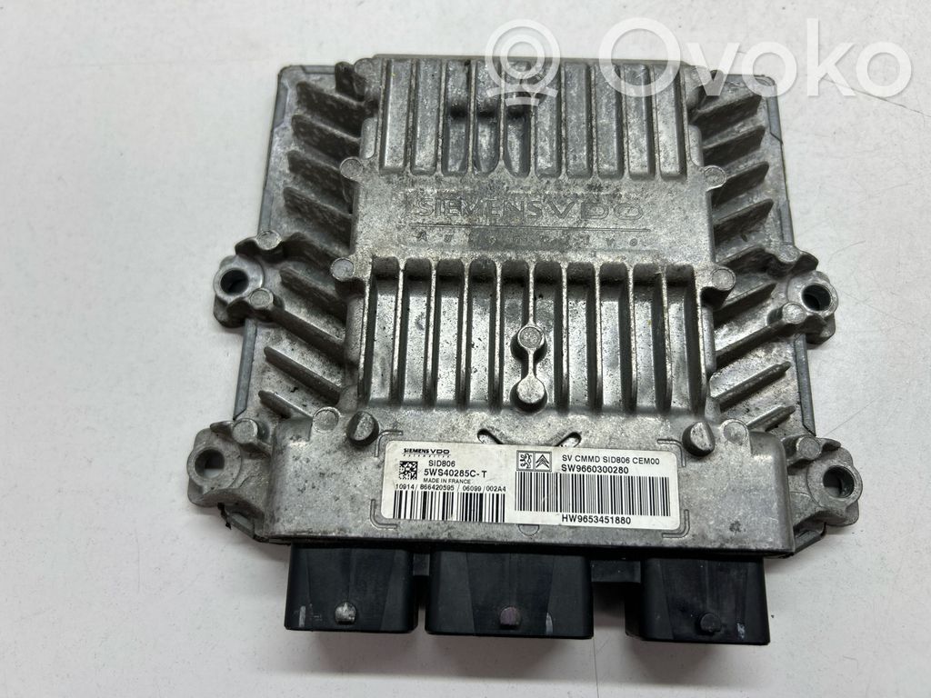 Unidad de control/módulo del motor   9653451880,5WS40285CT,W9660300280