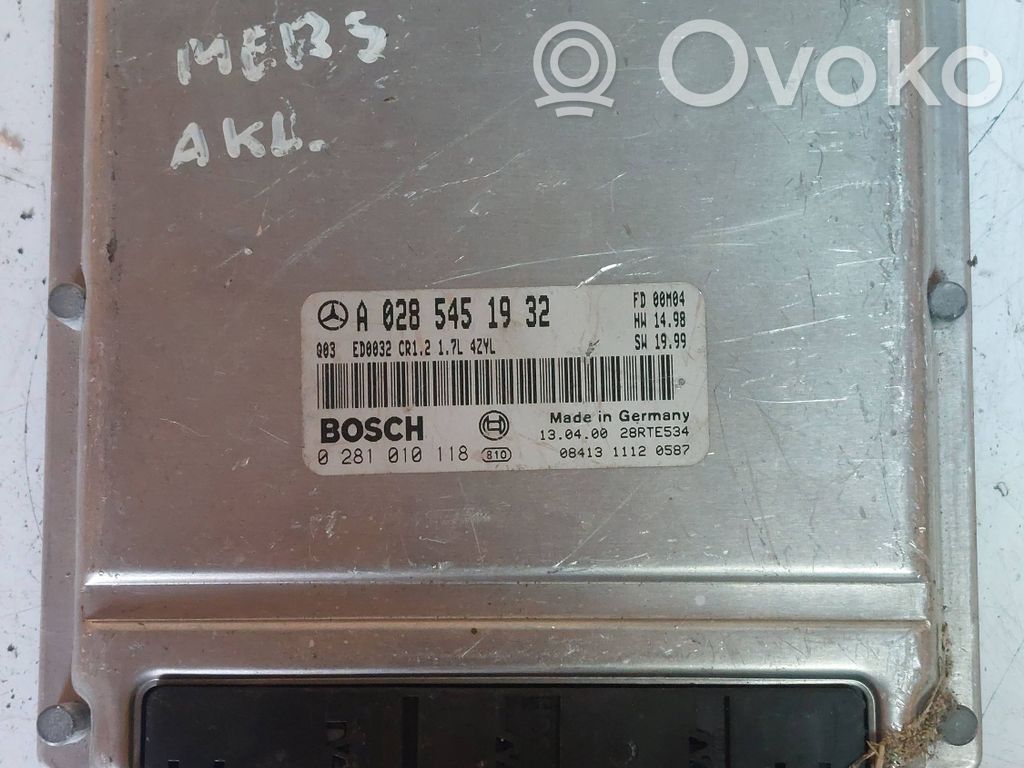 Mercedes-Benz A W168 Engine control unit/module 
