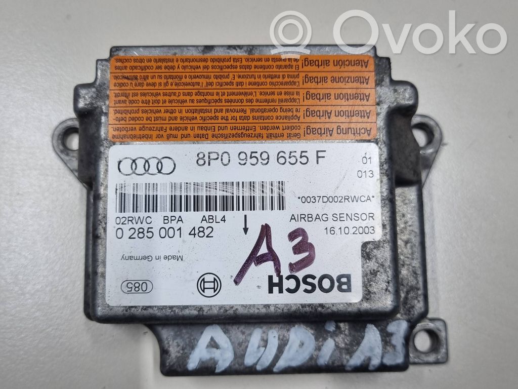 Airbag control unit/module   8P0959655F,0285001482,0037D002RRCA