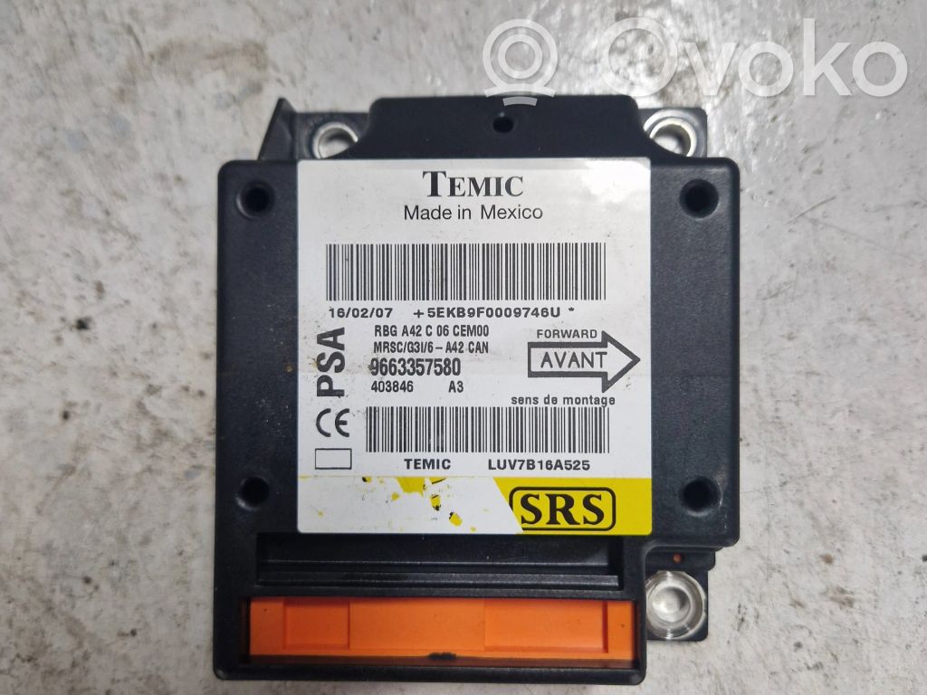Citroen C3 Pluriel Airbag control unit/module 