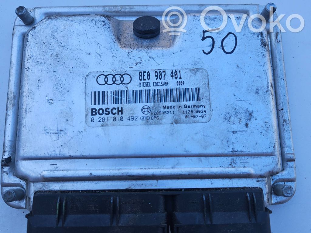 Engine control unit/module   8E0907401,0281010492,28SA5211