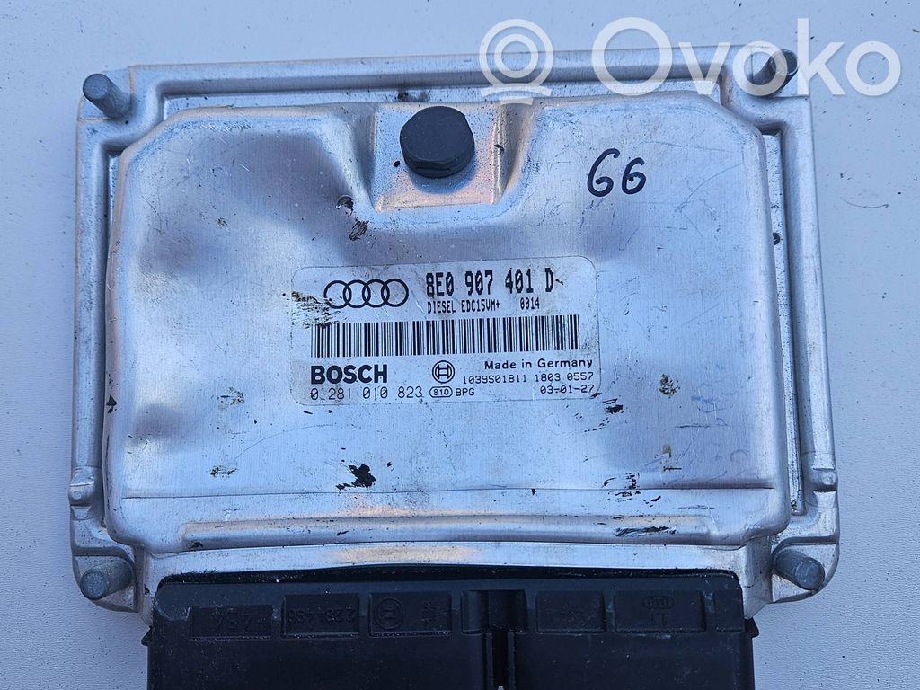 Engine control unit/module   8E0907401D,1039S01811,0281010823