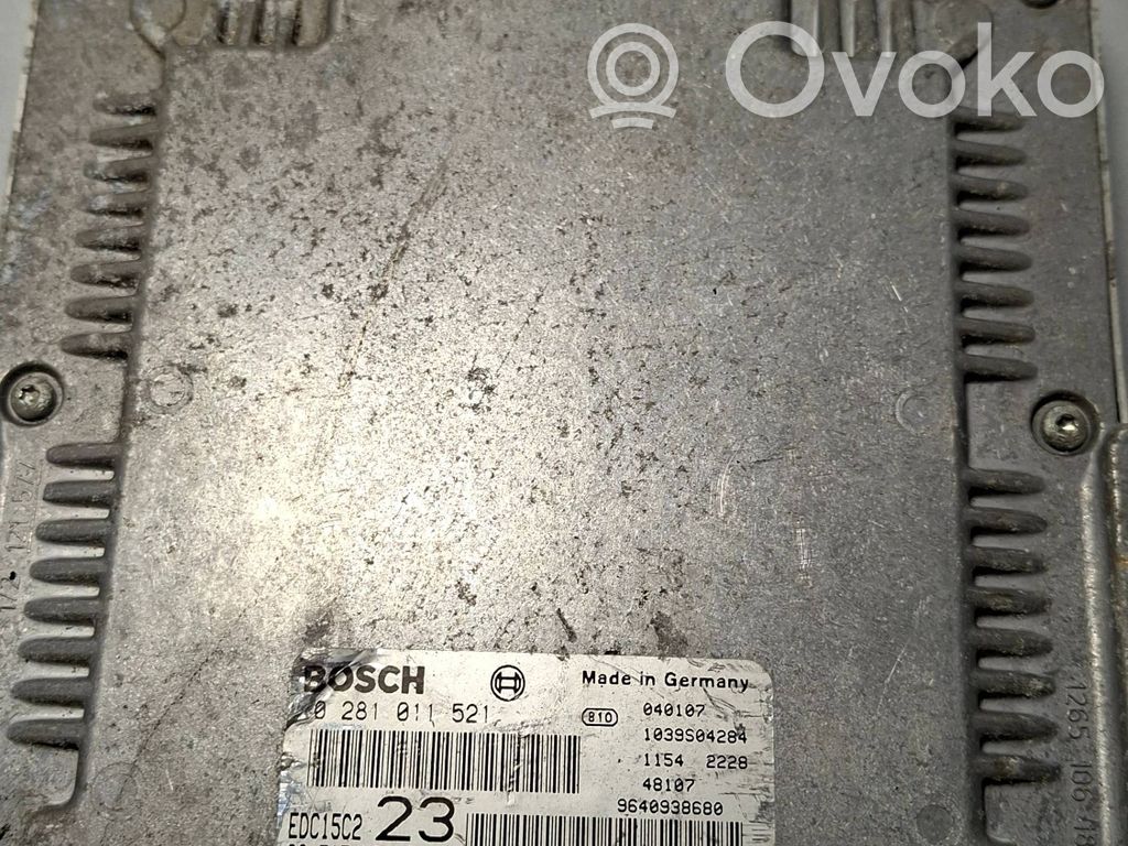 Engine control unit/module   0281011521,9640938680,9651593480