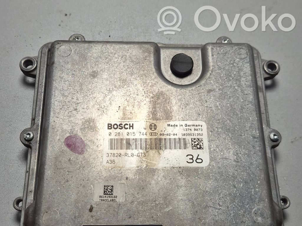 Engine control unit/module   0281015744,37820RL0G73