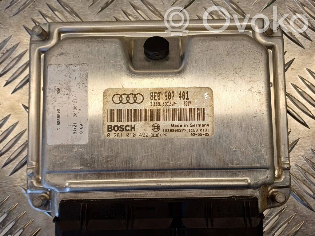 Engine control unit/module   8E0907401,1039S00277,0281010492