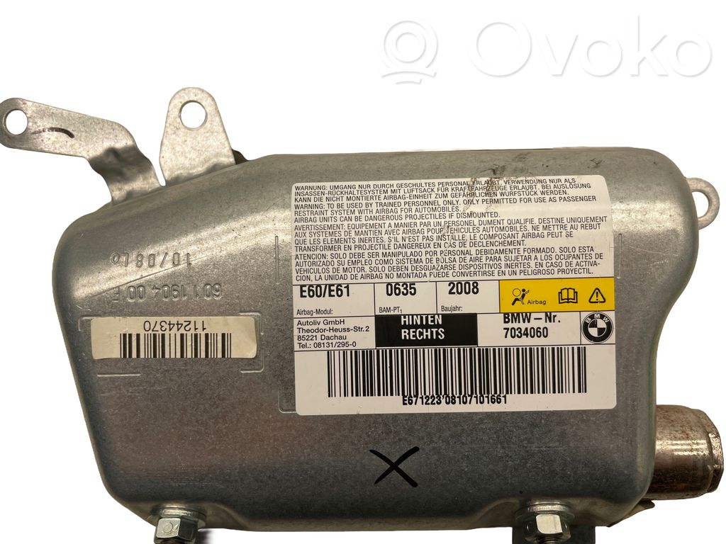 BMW 5 E60 E61 Airbag de la puerta trasera 