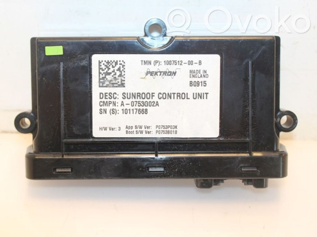 Other control units/modules   100751200B,10117668,100751200B,10117668,P0753B01B,P0753P03K