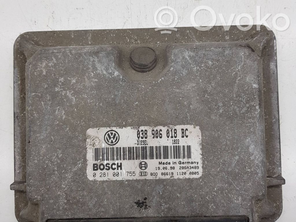 Engine control unit/module   038906018BC,0281001755,28SA3489