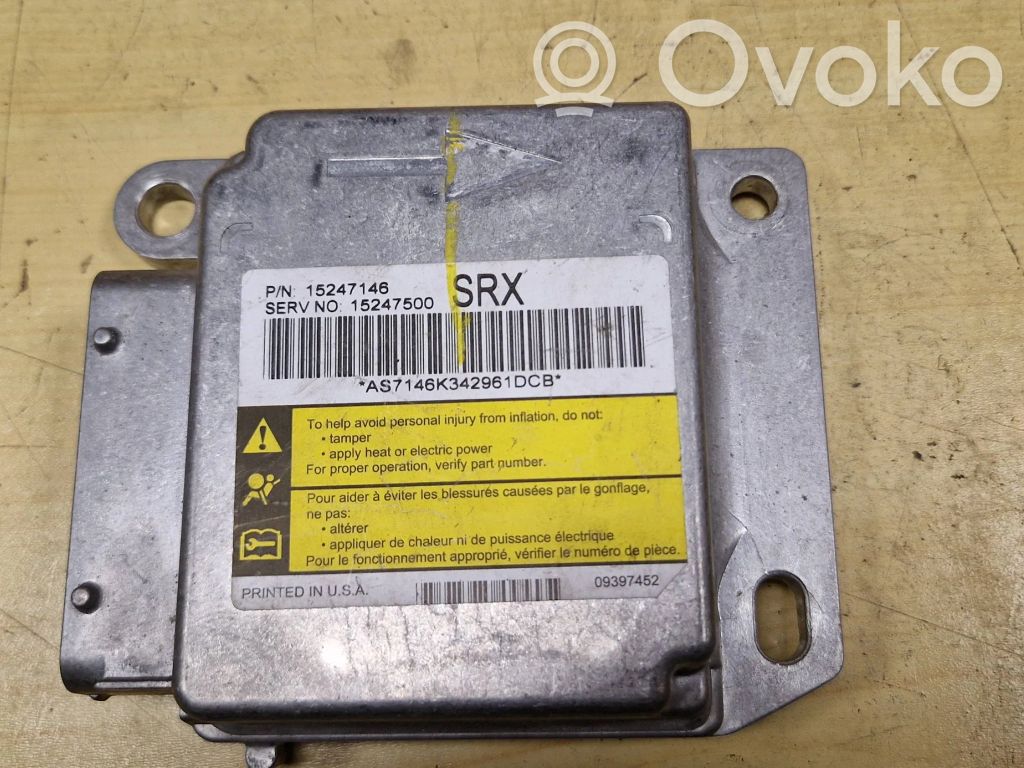 Cadillac SRX Airbag control unit/module 