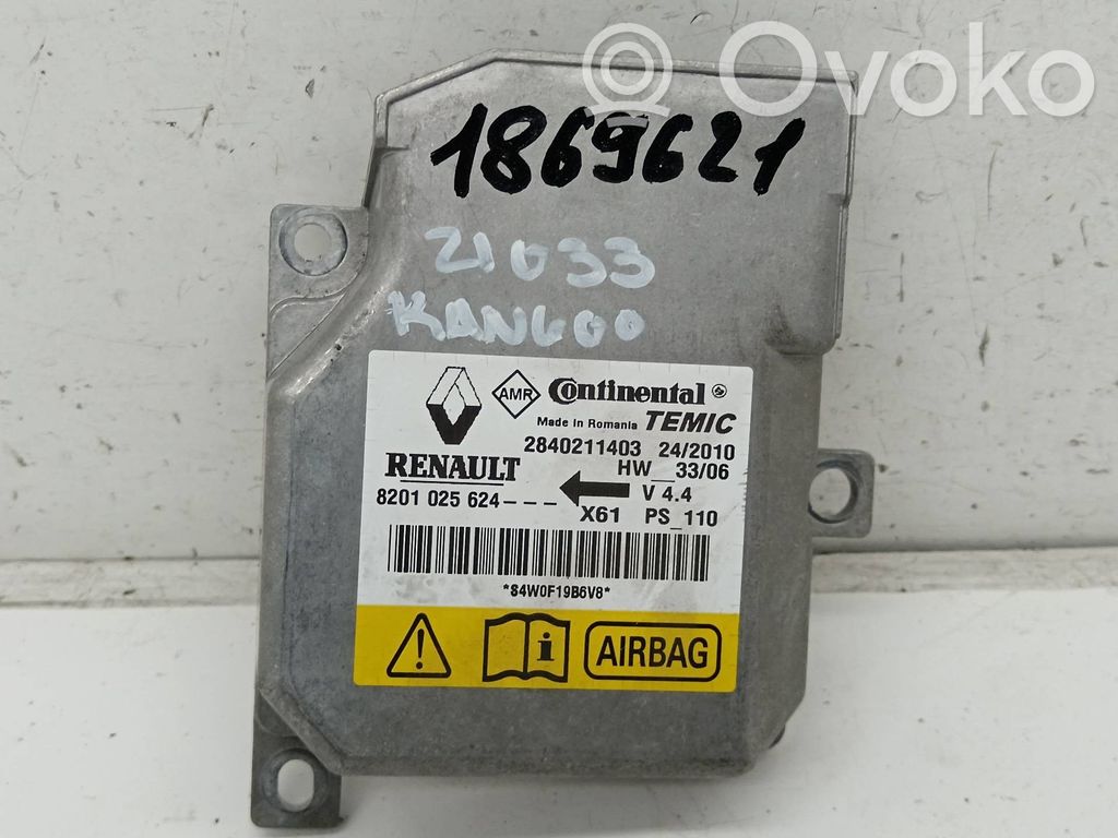 Unidad de control/módulo del Airbag   8201025624
