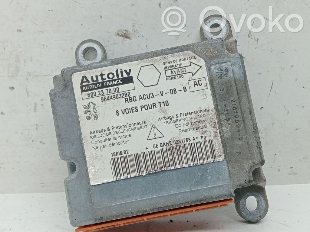 Peugeot 206 Unitate/modul de comandă airbaguri 