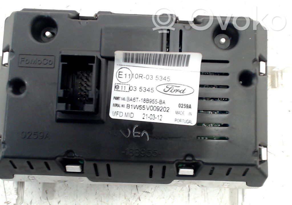 Ford Fiesta Monitor / wyświetlacz / ekran 