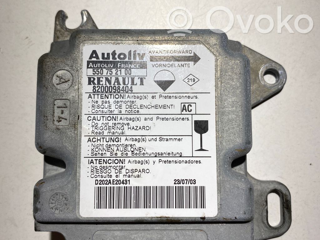 Renault Master II Module de contrôle airbag 