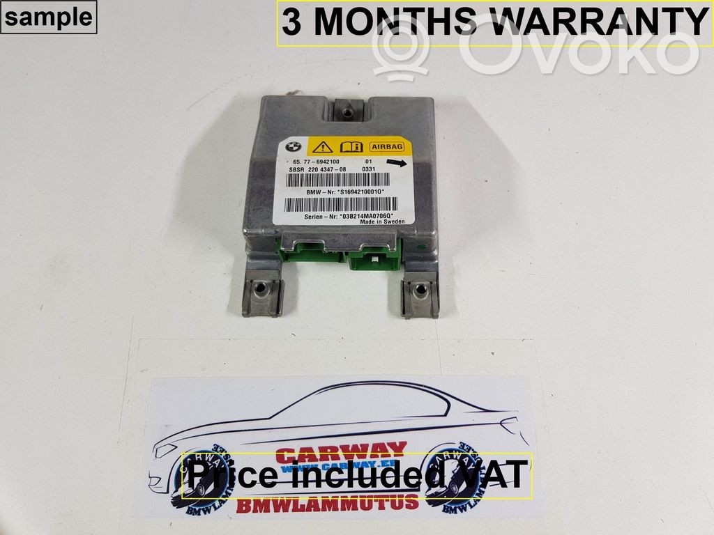 Airbag control unit/module   65776942100,6942100,6939738,6936030,6936184,6937694,6940298,6942100,6945156,6957502,6962886