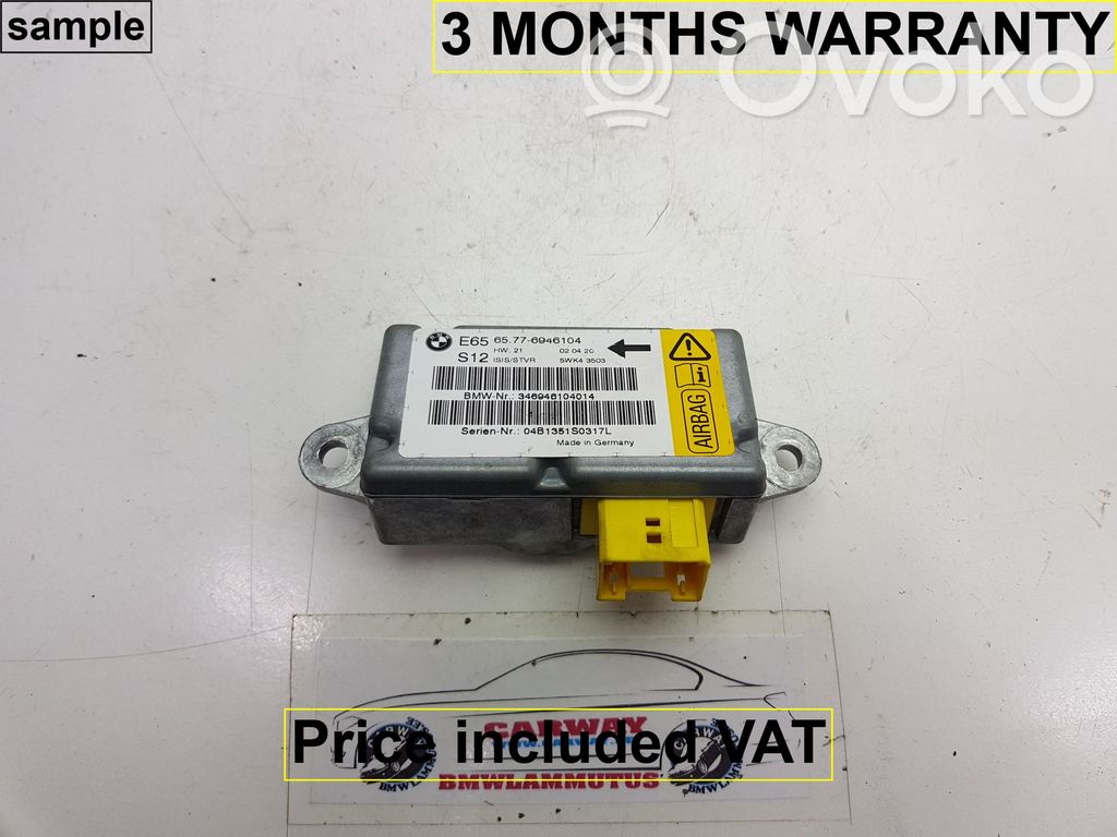 Unidad de control/módulo del Airbag   65776970908,6970908,65776946104,0153405,0305774,0391432,0393593,0407254,0412294,0413029,0414768,6946104,6960228,6970907,6970908