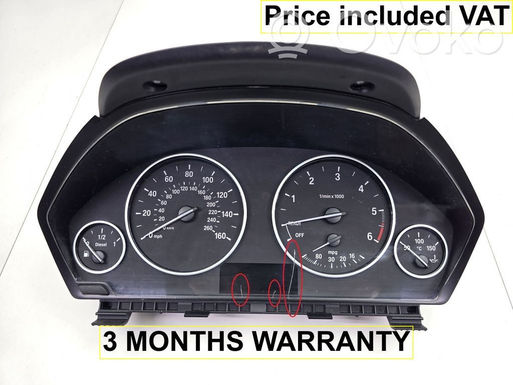 BMW 3 F30 F35 F31 Vitezometru (grup de instrumente) 