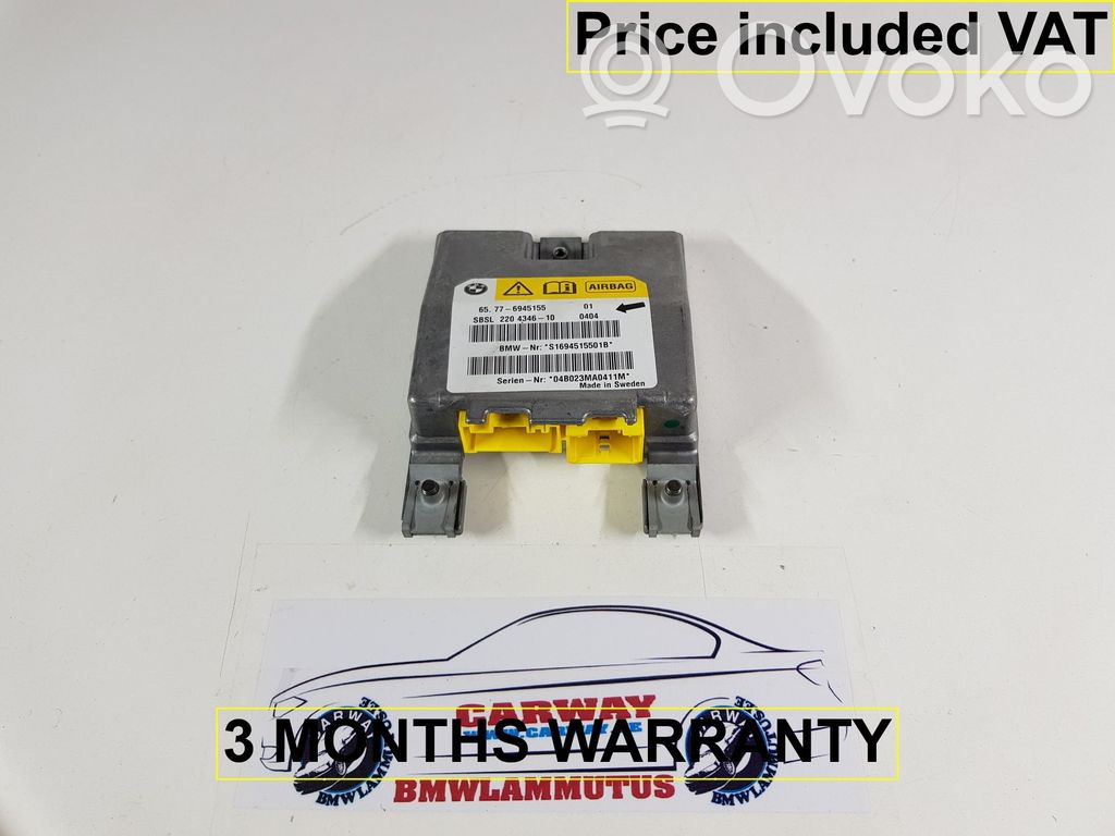 Airbag control unit/module   65776945155,6945155,6945155,6936029,6936183,6937695,6939737,6940297,6942099,6945155,6953007,6962885,6974364