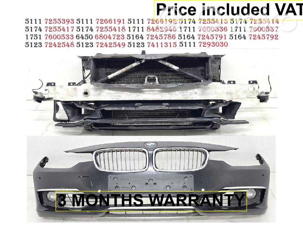 BMW 3 F30 F35 F31 Kompletny zestaw przedniej części nadwozia / karoserii 