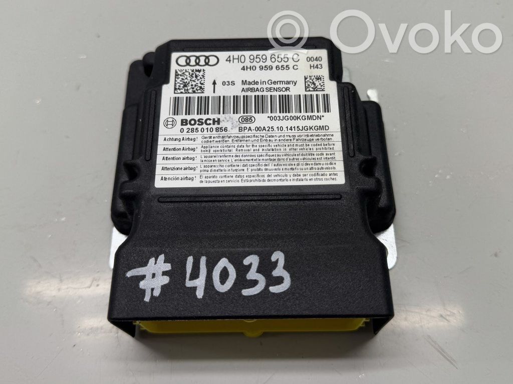 Airbag control unit/module   4H0959655C,4H0959655C,0285010856