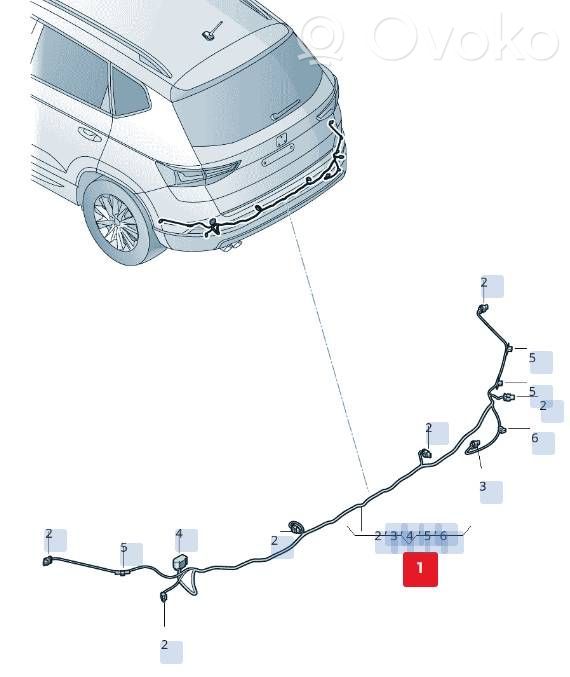 Seat Ateca Wiązka przewodów czujnika parkowania PDC 