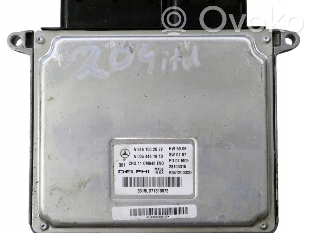 Mercedes-Benz C W204 Sterownik / Moduł ECU 