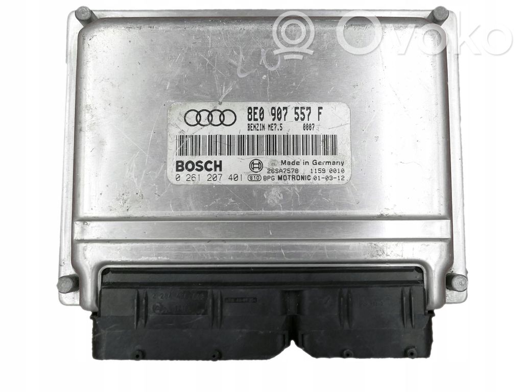 Engine control unit/module   8E0907557F,0261207401