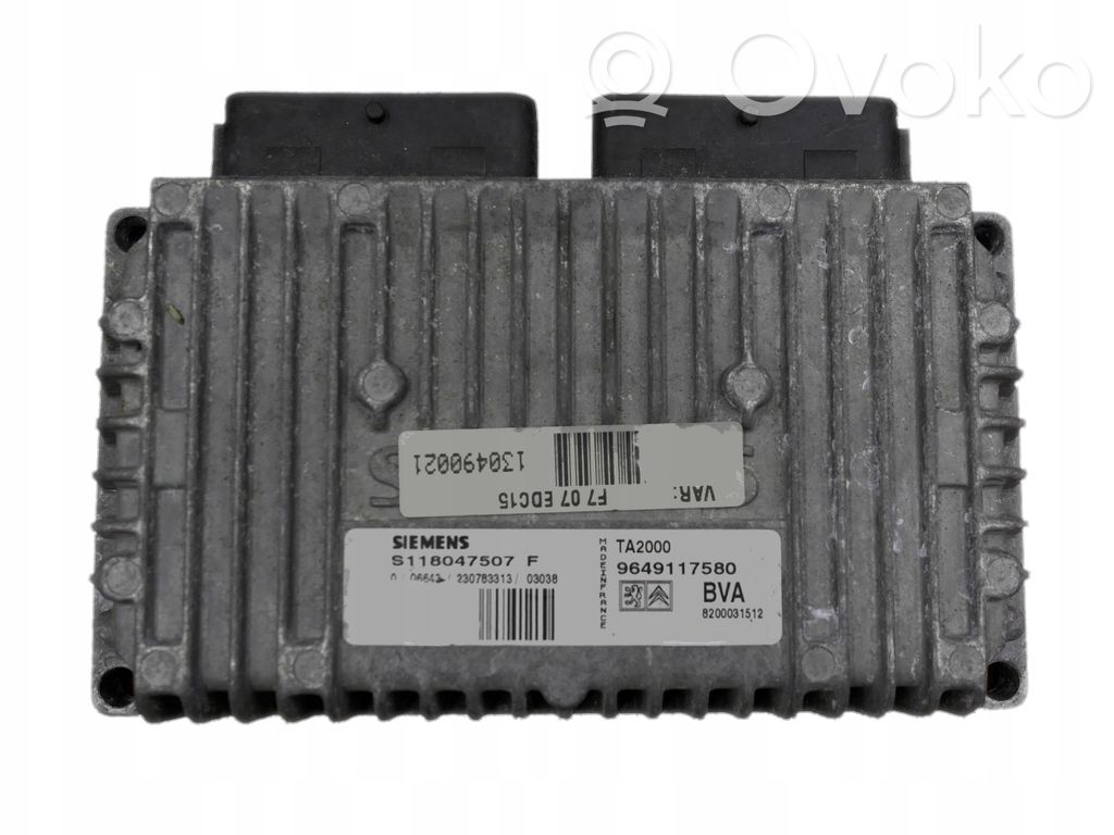 Engine control unit/module   9649117580,S118047507,S118047507F