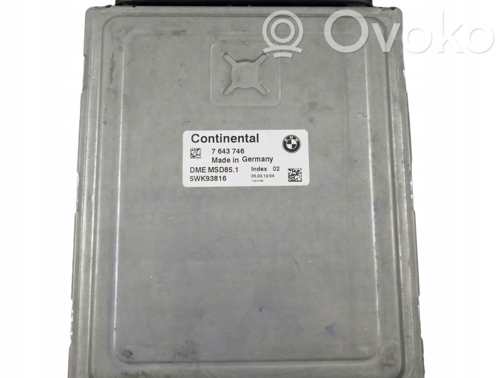 Unidad de control/módulo del motor   7643746,5WK93816,MSD85
