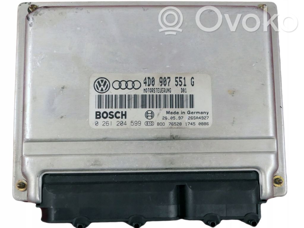 Engine control unit/module   4D0907551G,0261204599