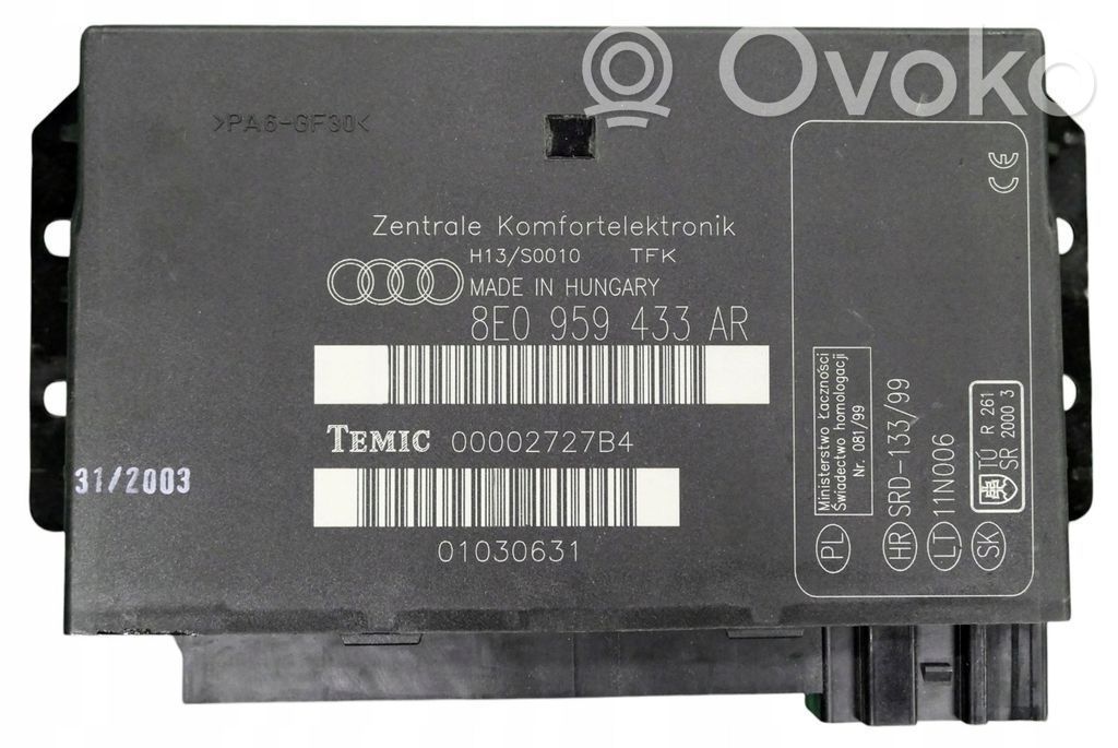 Audi A4 S4 B6 8E 8H Mukavuusmoduuli 