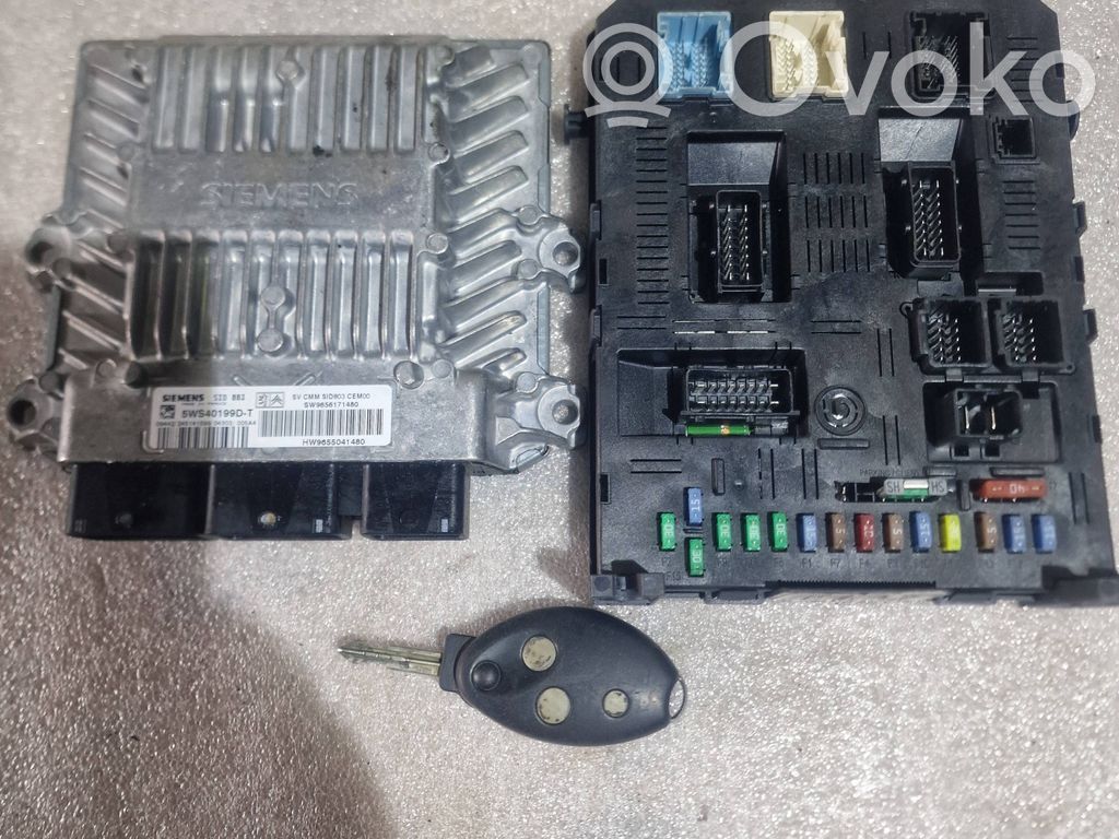 Engine ECU kit and lock set   5WS40199DT,9655041480,9656171480,9656530580