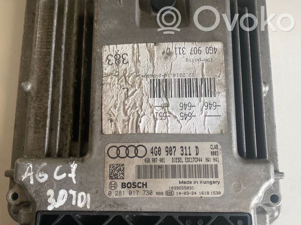 Engine control unit/module   4G0907311D,4G0907401,0281017730